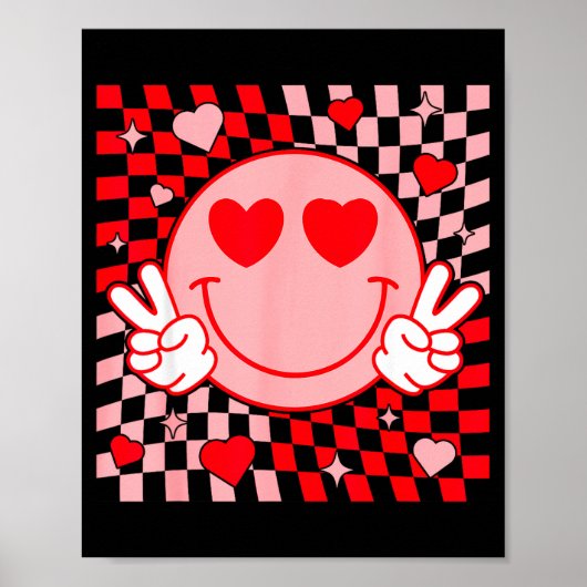 Poster Cute Valentine Vibes Groovy Valentine Day Men Wome (Devant)