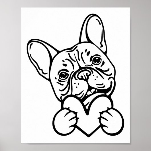 Poster Cute Valentine's Day Frenchie French Bulldog Lover (Devant)
