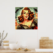 Poster Cute Vampire Pin up (Cuisine)