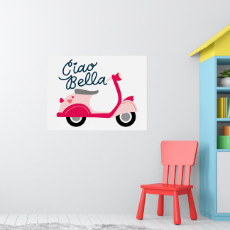 Poster Cute Vespa Scooter Ciao Bella