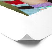 Poster Cute Vibrant Red Floral Family Tree Photo (Coin)