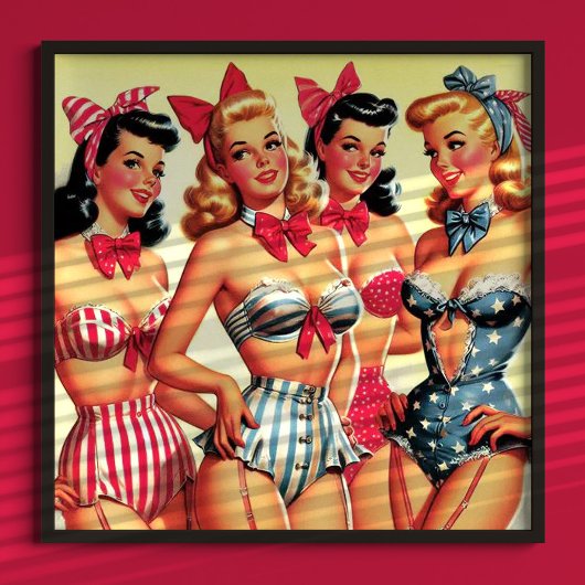 Poster Cute Vintage Bikini Pin-ups