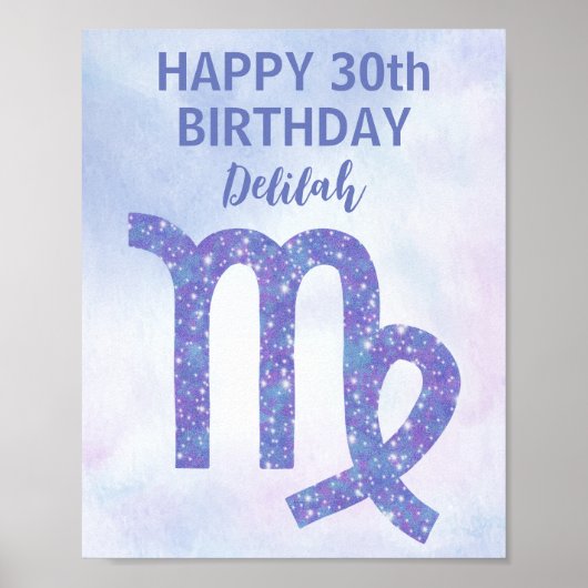 Poster Cute Virgo Astrologie Personnalisée Purple Anniver (Devant)