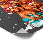 Poster Cute Vizsla Viszla Dog Christmas Tree Xmas Hat  (Coin)