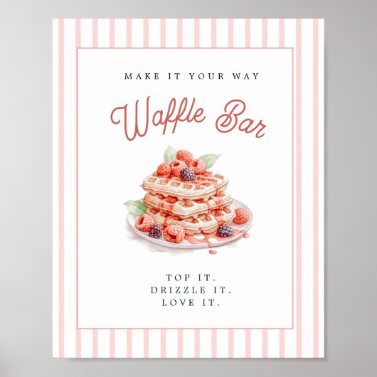 Poster Cute Waffle Bar Bridal shower  (Devant)