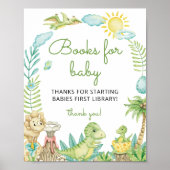 Poster Cute Watercolor Dinosaur Livres pour bébé (Devant)