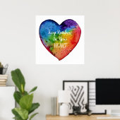 Poster Cute Watercolor Rainbow (Bureau à domicile)