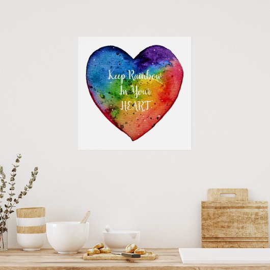 Poster Cute Watercolor Rainbow (Cuisine)