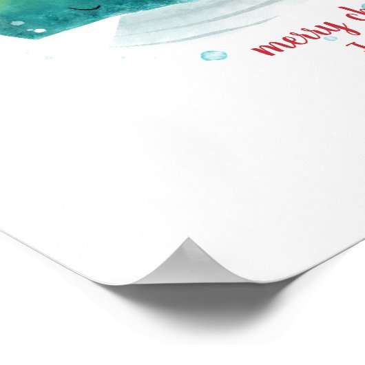 Poster Cute Whale with Santa Hat (Coin)