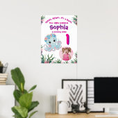 Poster Cute Whimsical Floral Octopus Anniversaire Bienven (Bureau à domicile)