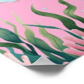 Poster Cute Whimsical Floral Octopus Anniversaire Bienven (Coin)