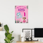 Poster Cute Whimsical Floral Octopus Anniversaire Bienven (Bureau à domicile)