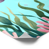 Poster Cute Whimsical Floral Sealion Anniversaire Bienven (Coin)