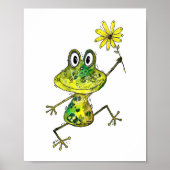 Poster Cute Whimsical Happy Frog (Devant)
