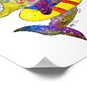 Poster Cute Whimsical Requin coloré en flotteur (Coin)