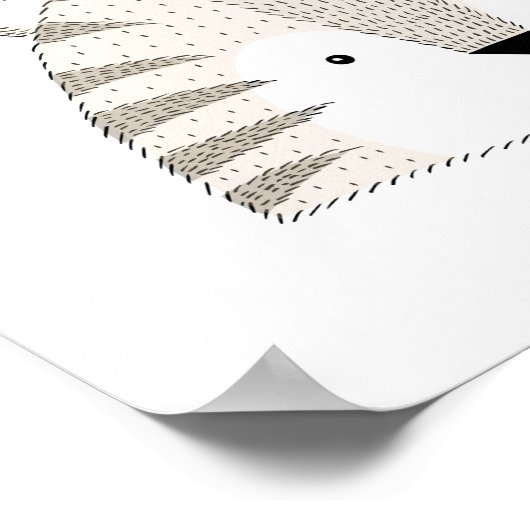 Poster Cute Wild Animals Tiger Nom bébé Nursery Imprimer (Coin)