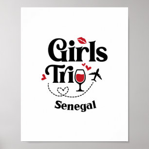Poster Cute Wine Filles Voyage Sénégal Sénégal Vacances
