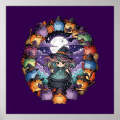 Poster Cute Witch Creating Magical Moments With Toads (Devant)