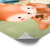 Poster Cute Woodland Animals 5th Birthday Party Welcome (Coin)