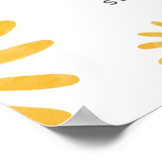 Poster Cute Yellow Bee Sunflower First Bee-day Welcome (Coin)