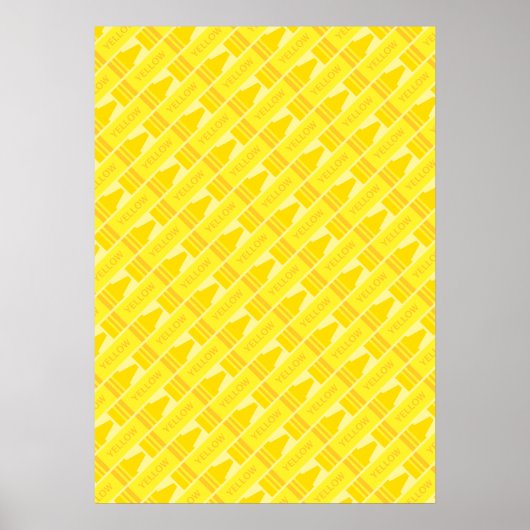 Poster Cute Yellow Crayon Artsy Motif (Devant)