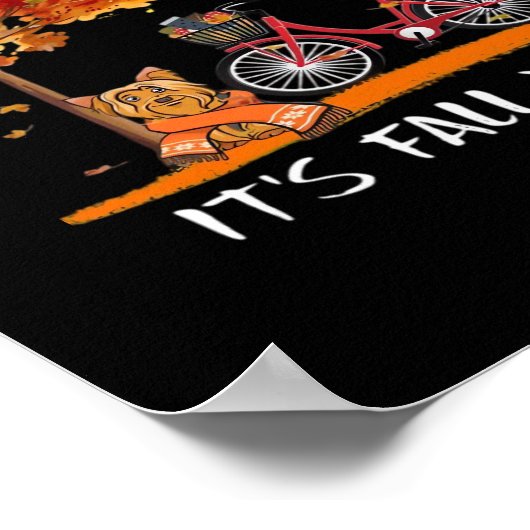 Poster Cute Yorkshire Automne Kawaii Yorkie C’est l’autom (Coin)