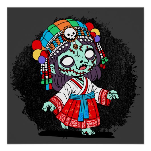 Poster Cute Zombie coréen (Devant)