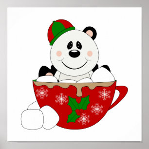 Poster Cutelyn Christmas Mug Panda Bear