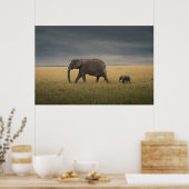 Poster Cutest Baby Animals | African Elephant Family (Cuisine)