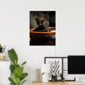Poster Cutest Baby Animals | Kitten in Basket (Bureau à domicile)