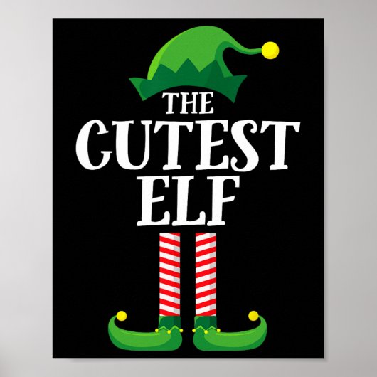 Poster Cutest Elf Matching Family Group Noël Party E (Devant)
