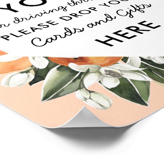 Poster Cutie Drive By Baby shower Cartes et Cadeaux Signe (Coin)