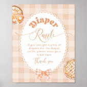 Poster Cutie Pie Diaper tombole en vichy neutre (Devant)