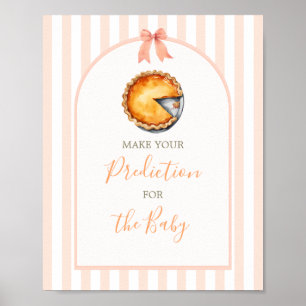 Poster Cutie Pie Orange En vichy Prédiction pour bébé