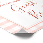 Poster Cutie Pie Pastel Pink Bow Gingham Fall Guest Book (Coin)