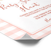 Poster Cutie Pie Pastel Pink Gingham Fall Baby Sock Hunt (Coin)