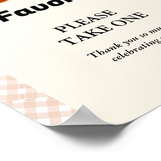 Poster Cutie Pie Thanksgving baby shower Favoriser signe (Coin)