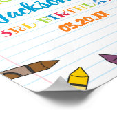 Poster Cuties Crayon Art Papier Coloré Fête Anniversaire (Coin)