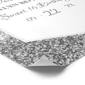 Poster Cuties Sweet 16 Parties scintillant Argent Élégant (Coin)