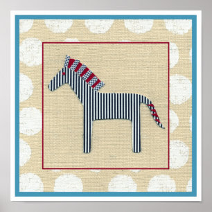 Poster Cutout Zebra sur Arrière - plan crème