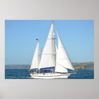 Poster Cutter Ketch sous voile complète