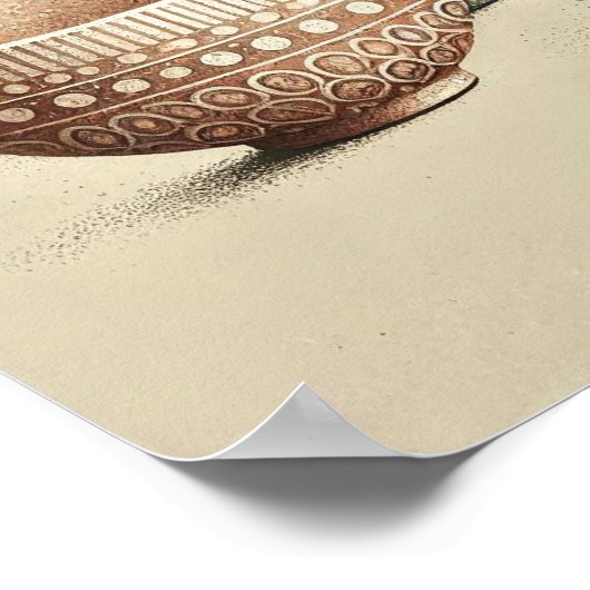 Poster Cuvettes en céramique texturée rustique avec Motif (Coin)