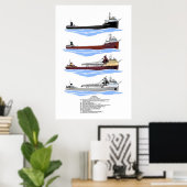 Poster Cuyahoga, cargo des Grands Lacs (Bureau à domicile)