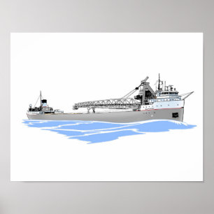 Poster Cuyahoga, cargo des Grands Lacs