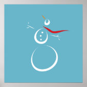 Poster Cyan d'hiver Cute Snowman (Devant)