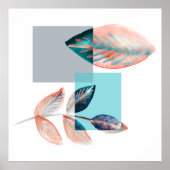 Poster Cyan Red Leaf (Devant)