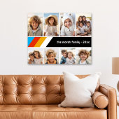 Poster Cyan Retro Stripe - 8 Photo Collage