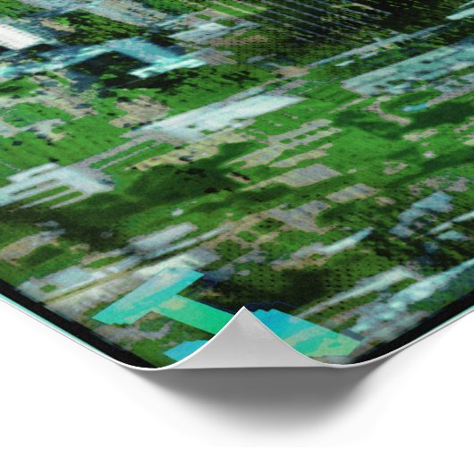 Poster cyan rouillé (Coin)