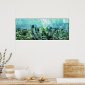 Poster cyan rouillé (Cuisine)