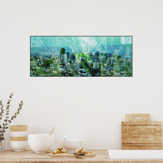 Poster cyan rouillé (Cuisine)